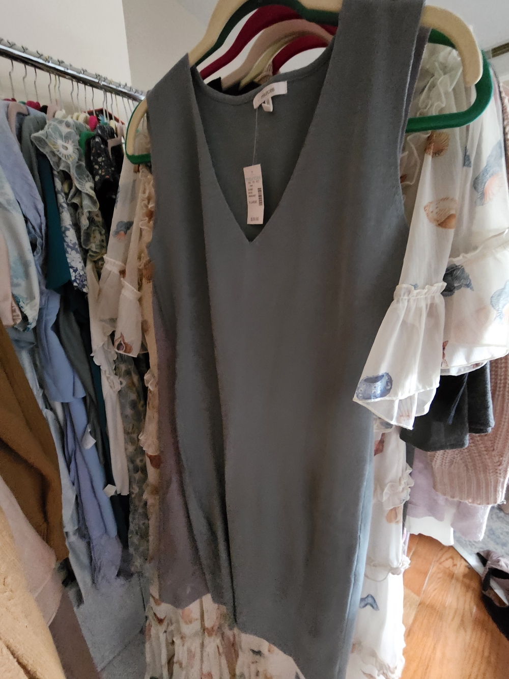 Maurices Sleeveless V-Neck Tunic in Slate Gray